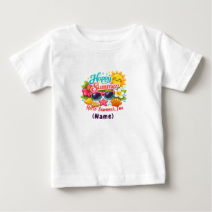 Persoonlijk Happy Summer Kids T-shirt. Aangepaste