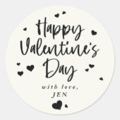 Persoonlijk Happy Valentijnsdag hart Ronde Sticker (Voorkant)