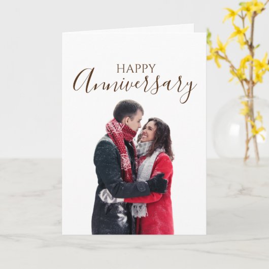 Persoonlijk Happy Winter Jubileum Kaart (Gele Bloem)