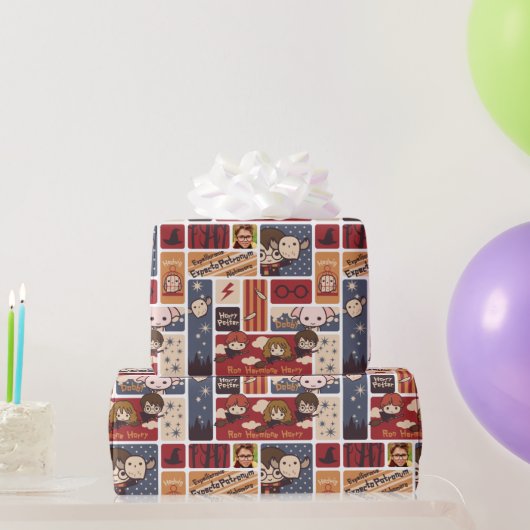 Persoonlijk Harry Potter-cartoonpatroon -  Foto Cadeaupapier (Feestgeschenken)