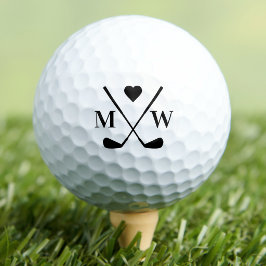 Persoonlijk Hart Initiaal Monogram Golfballen