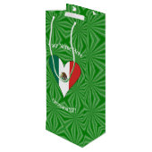 Persoonlijk hart met Mexicaanse vlag Wijn Cadeautas (Achterkant Gekanteld)