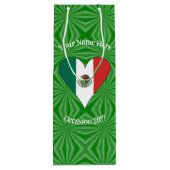 Persoonlijk hart met Mexicaanse vlag Wijn Cadeautas (Achterkant)