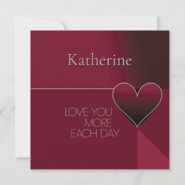 Persoonlijk Hart Ontwerp 'Love You More Each Day' Kaart