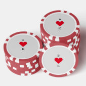 Persoonlijk Hart Rood & Grijs Poker Chips (Opstapeling)