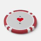 Persoonlijk Hart Rood & Grijs Poker Chips (Enkel)