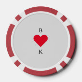 Persoonlijk Hart Rood & Grijs Poker Chips (Achterkant)