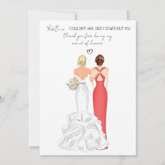 Persoonlijk hartelijk dank dat je mijn getuige ben kaart (Voorkant)