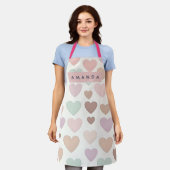 Persoonlijk Hartjes Minimalistisch Zacht Pastel Schort (Gedragen)