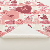 Persoonlijk Hartjes Patroon Handgetekend Sherpa Deken (3/4)