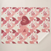 Persoonlijk Hartjes Patroon Handgetekend Sherpa Deken (Voorkant (horizontaal))