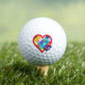 Persoonlijk hartontwerp in meerdere kleuren golfballen (Insitu Shirt)