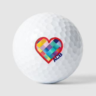 Persoonlijk hartontwerp in meerdere kleuren golfballen