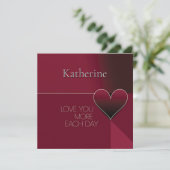 Persoonlijk Hartontwerp 'Love You More Each Day' Kaart (Staand voorkant)