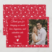 Persoonlijk hartpatroon voor Valentijnsdag met fot Feestdagenkaart (Voorkant / Achterkant)
