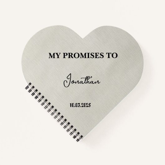 Persoonlijk Hartvormig Beloftenboek | Mijn Belofte Notitieboek (Voorkant)