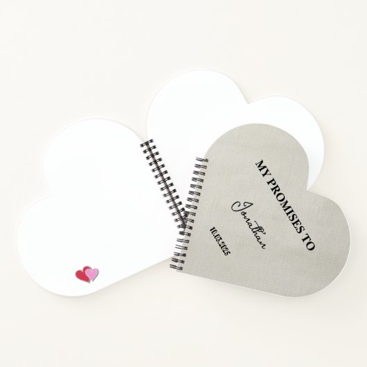 Persoonlijk Hartvormig Beloftenboek | Mijn Belofte Notitieboek (Binnen)