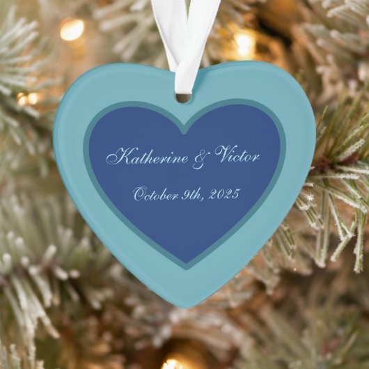 Persoonlijk Hartvormig Blauw Ornament  (Boom)