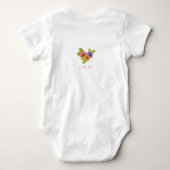 Persoonlijk hartvormig bloemen babybodysuit romper (Achterkant)