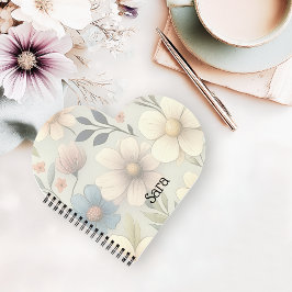 Persoonlijk hartvormig bloemennotitieboek notitieboek