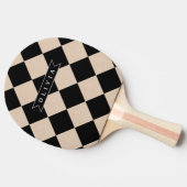 Persoonlijk Hartvormig Zwart Harlekijn Geruit Diam Tafeltennisbatje (Zijkant)