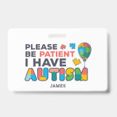 Persoonlijk heb ik een autisme-id badge (Voorkant)