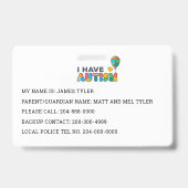 Persoonlijk heb ik een autisme-id badge (Achterkant)