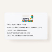 Persoonlijk heb ik een autisme-id badge (Achterkant)