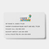Persoonlijk heb ik een autisme-id badge (Achterkant)