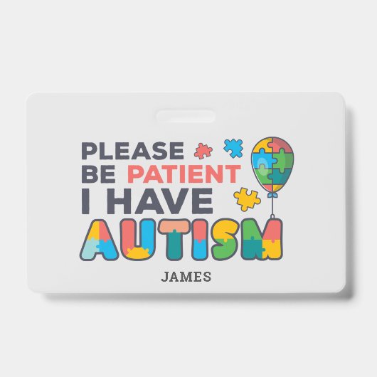 Persoonlijk heb ik een autisme-id badge (Voorzijde)