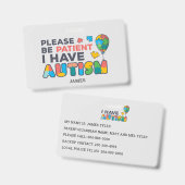 Persoonlijk heb ik een autisme-id badge (Voor- en achterkant)