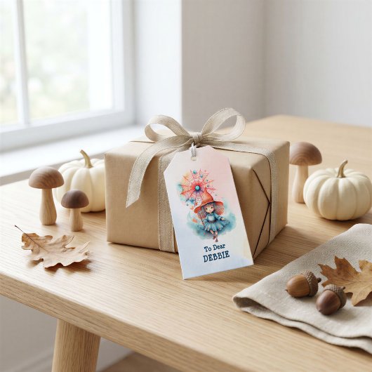 Persoonlijk heks Halloween-cadeau-ontwerp Cadeaulabel