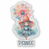 Persoonlijk heks Halloween naam ontwerp Sticker (Voorkant)