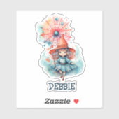 Persoonlijk heks Halloween naam ontwerp Sticker (Vel)