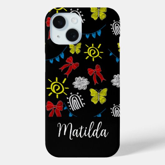 Persoonlijk Helder Vlinder & Zonneschijn Patroon Case-Mate iPhone Case (Achterkant)