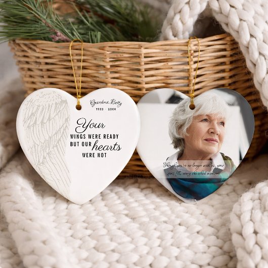 Persoonlijk Herdenkingsfoto Hart Keramisch Ornament