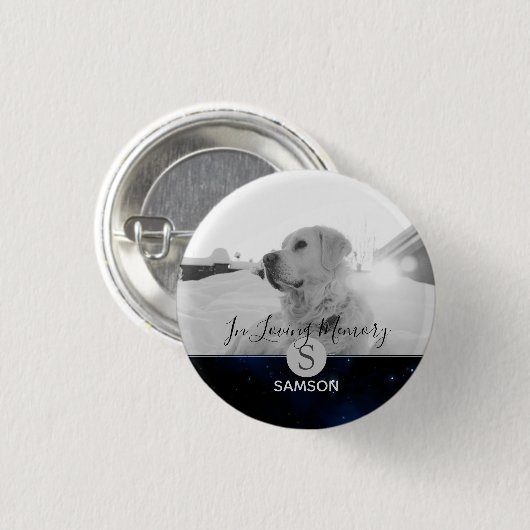 Persoonlijk herdenkingsfoto huisdier - In liefdevo Ronde Button 3,2 Cm (Voorkant /achterkant)