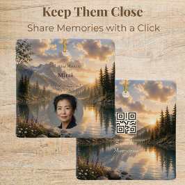 Persoonlijk herdenkingsfotoornament met QR-code Keramisch Ornament