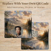 Persoonlijk herdenkingsfotoornament met QR-code Keramisch Ornament