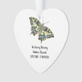 Persoonlijk herdenkingssymbool voor vlinders ornament (voorkant)