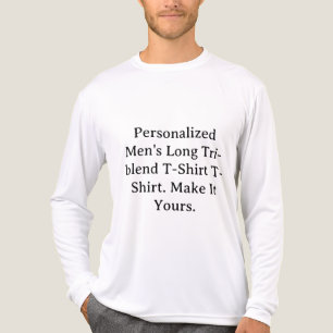 Persoonlijk herenoverhemd met lange mouwen Tri-ble Tri-Blend Shirt