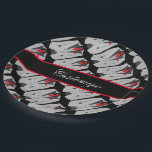 Persoonlijk herenpak in grijs & rode stropdas papieren bordje<br><div class="desc">*Aanpassen met uw tekst en achtergrondkleur.</div>