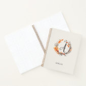 Persoonlijk herfst botanisch monogram notitieboek (Binnen)