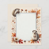 Persoonlijk herfst egel briefpapier (Voorkant / Achterkant)