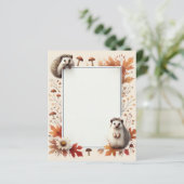 Persoonlijk herfst egel briefpapier (Staand voorkant)