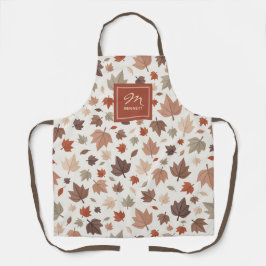 Persoonlijk herfst familienaam monogram schort