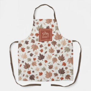 Persoonlijk herfst familienaam monogram schort