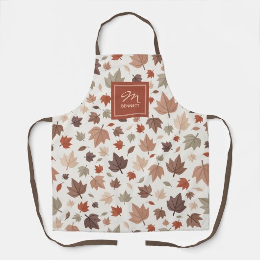 Persoonlijk herfst familienaam monogram schort (Voorkant)