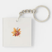 Persoonlijk Herfst Monogram Oogst Sleutelhanger (Achterkant)