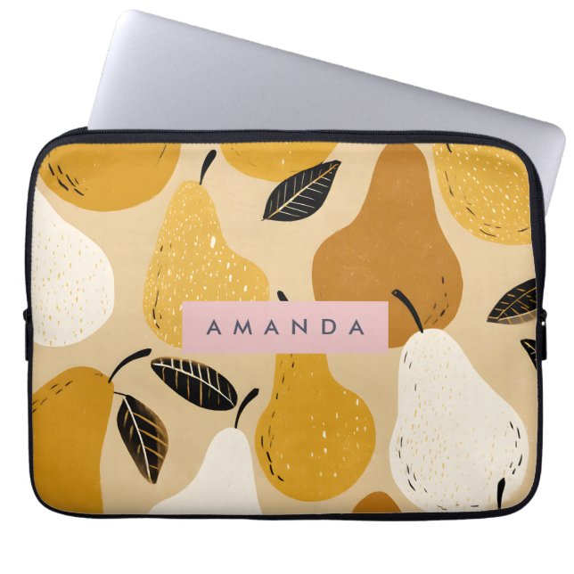 Persoonlijk Herfst Peer Fruit Ontwerp Laptop Sleeve (Voorkant)